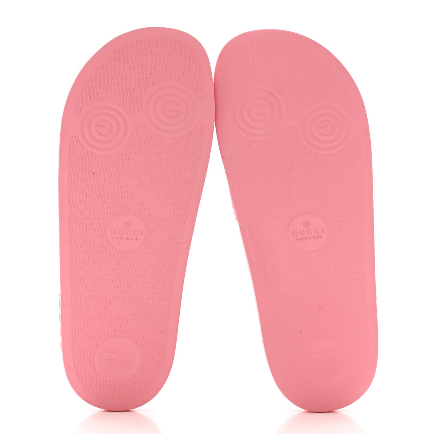 Rubber GG Monogram Perforated Womens Slide Sandals 39 Rose Box