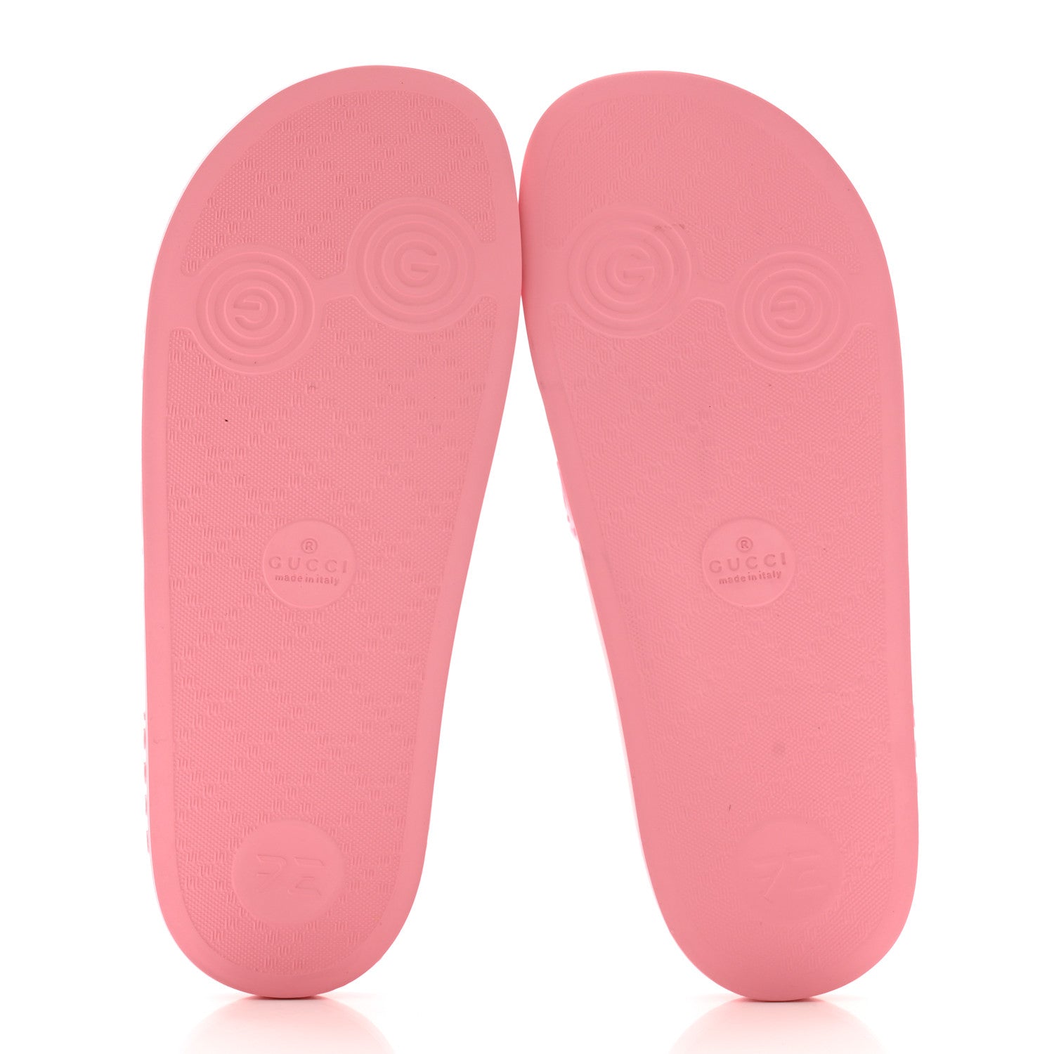 Gucci Rubber GG Monogram Perforated Womens Slide Sandals 39 Rose Box 5 of 9