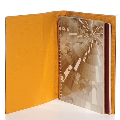 Hermes Epsom Globe Trotter Agenda Cover PM with Refill Jaune 6 of 8