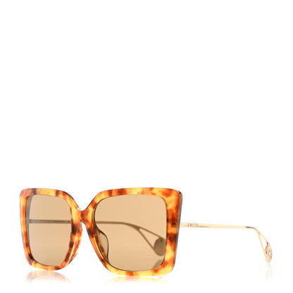 Gucci Acetate Oversize Square Frame GG0435S Sunglasses Havana 1 of 8