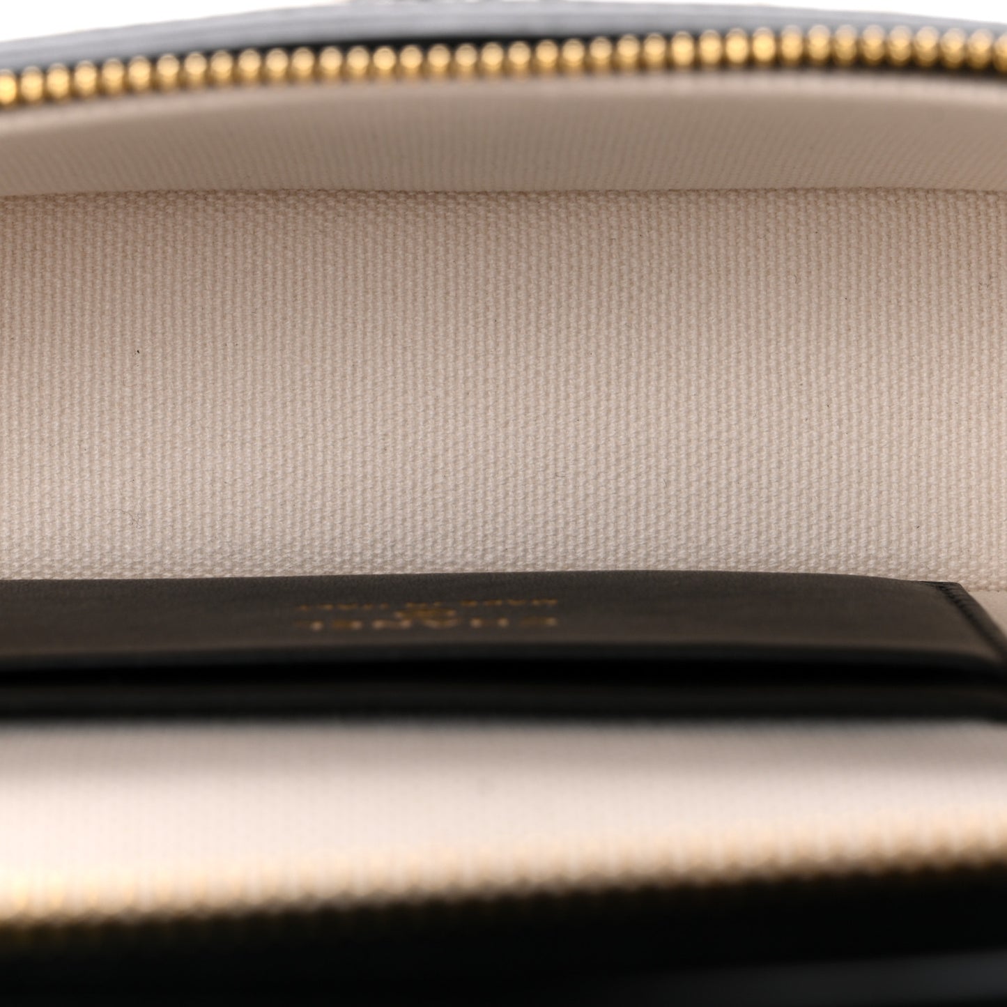 Tweed Calfskin Top Handle Slim Vanity Case With Chain Black Beige