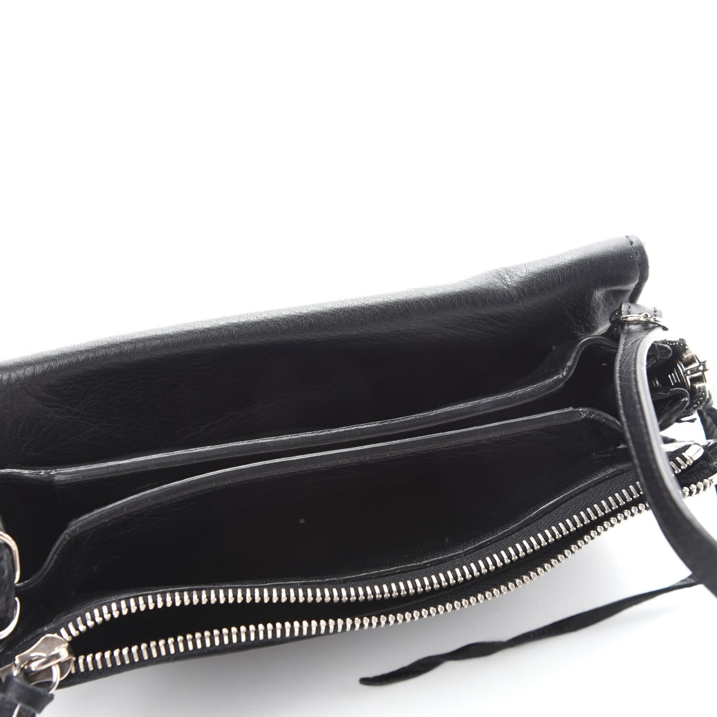 Veau Papier Triple XS Zip Around Crossbody Black
