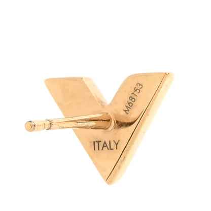 Louis Vuitton Brass Essential V Stud Earrings Gold 4 of 5