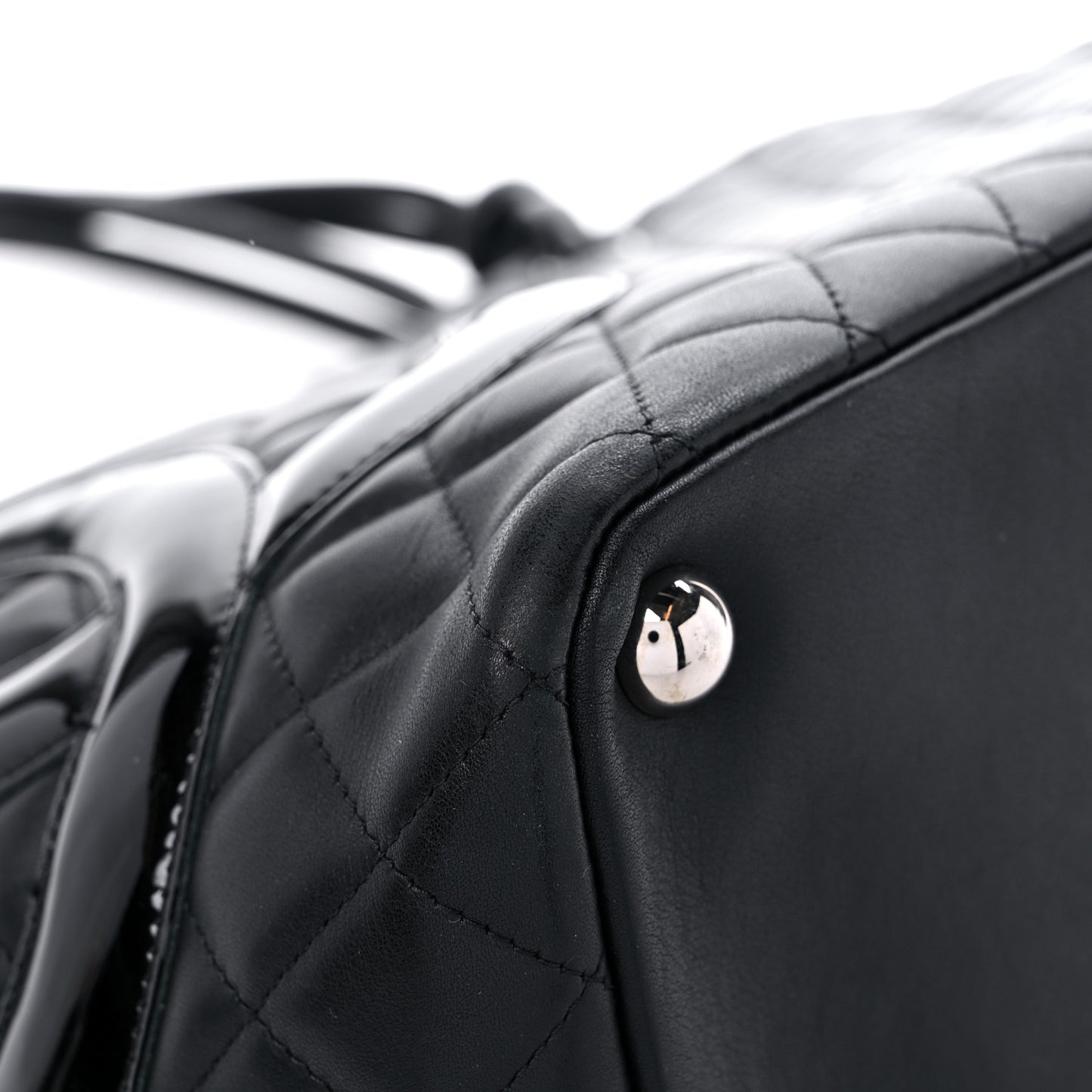 Calfskin Quilted Large Cambon Tote Black