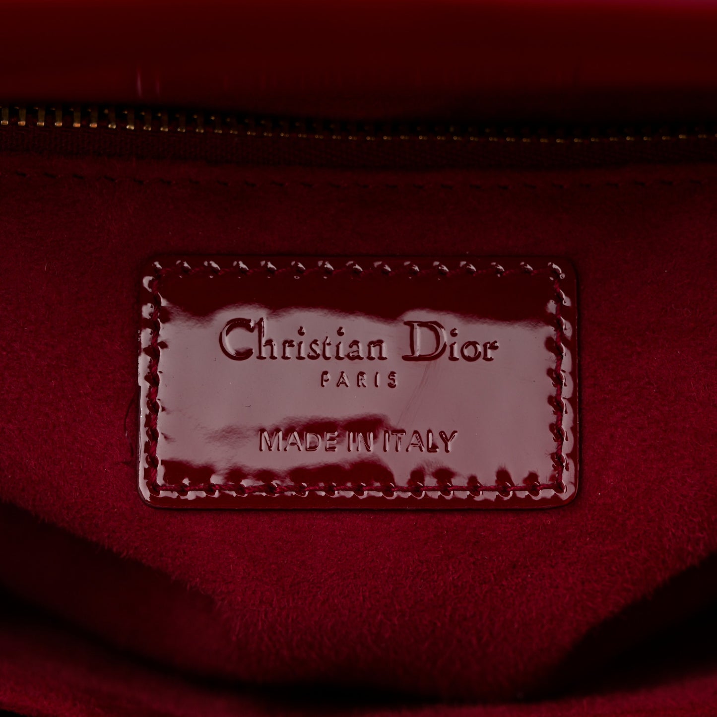 Patent Cannage Medium Lady Dior Red