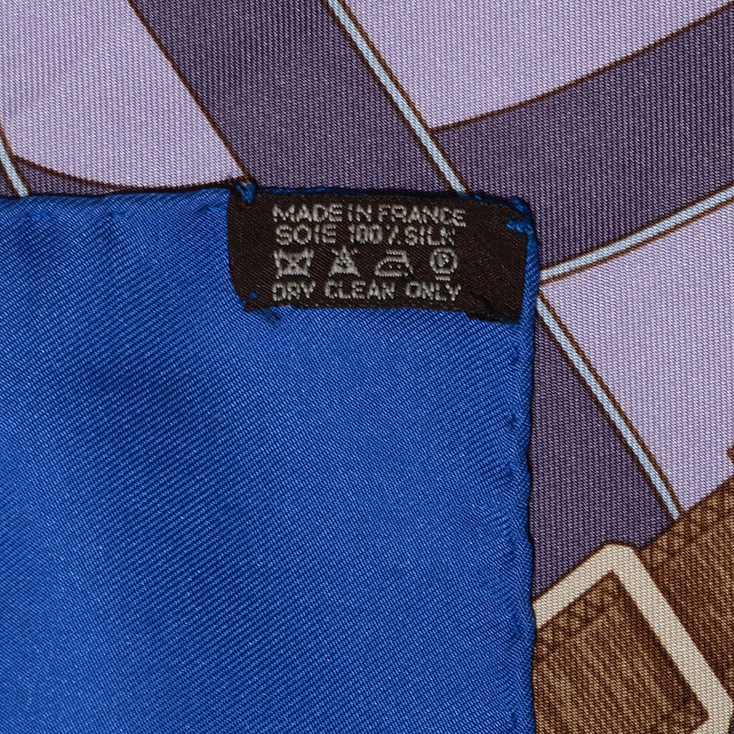 Hermes Silk Eperon D'Or Scarf 90 Bleu Purple 5 of 5