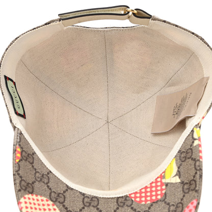 Gucci GG Supreme Monogram Les Pommes Baseball Hat L Beige Multicolor 7 of 10