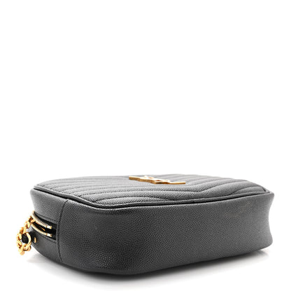 Saint Laurent Grain De Poudre Matelasse Monogram Mini Lou Camera Bag Black 4 of 11
