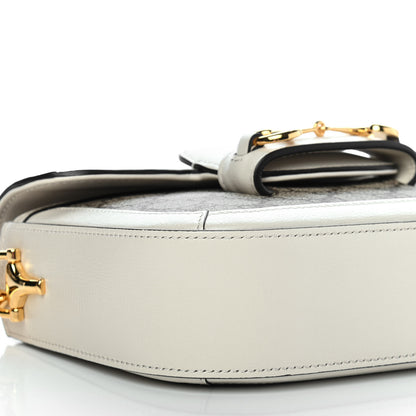 Gucci GG Supreme Monogram Web Mini Horsebit 1955 Shoulder Bag Beige Mystic White 7 of 8