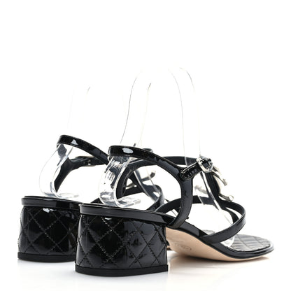 Chanel Patent CC Logo Thong Sandals 39 Black 4 of 7