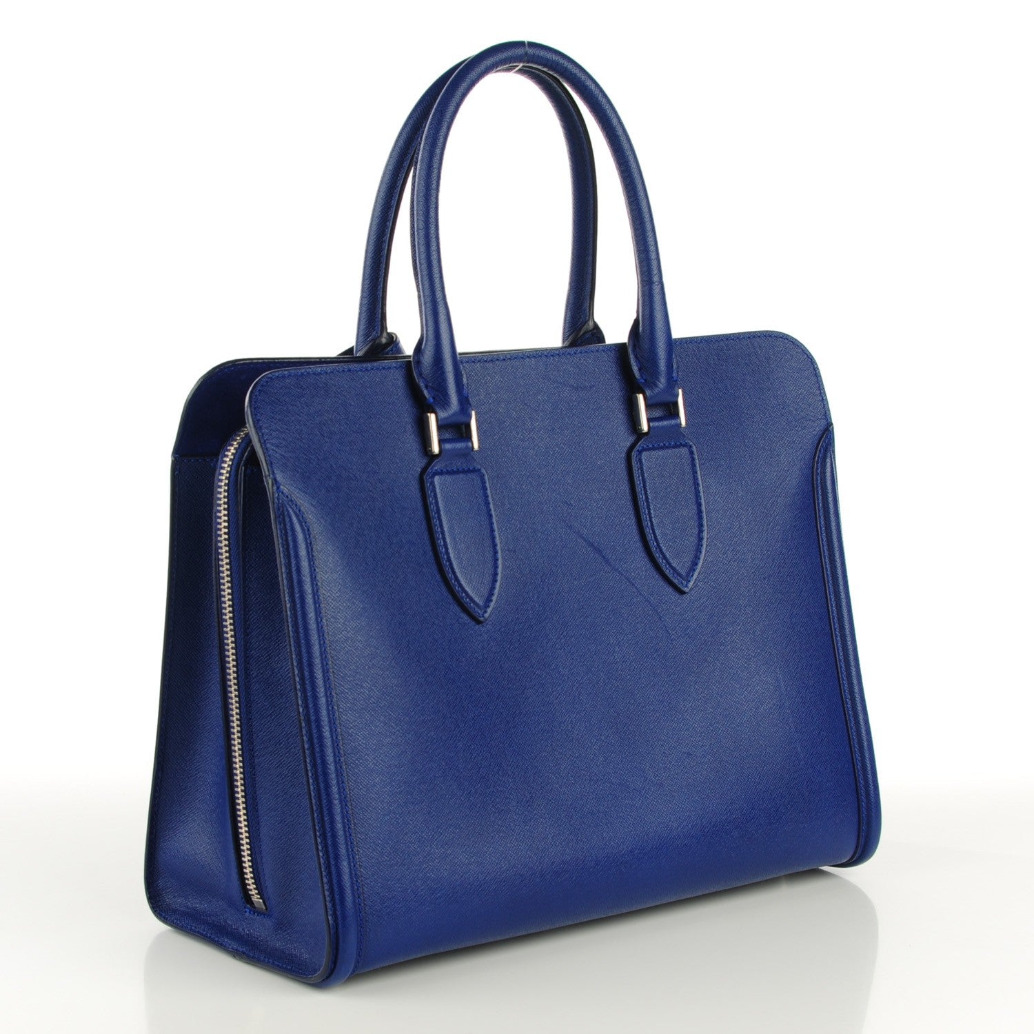 Alexander McQueen Grained Calfskin Heroine Open Tote Ultramarine 3 of 9