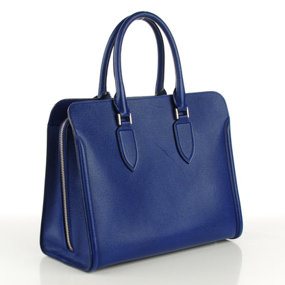 Alexander McQueen Grained Calfskin Heroine Open Tote Ultramarine 3 of 9