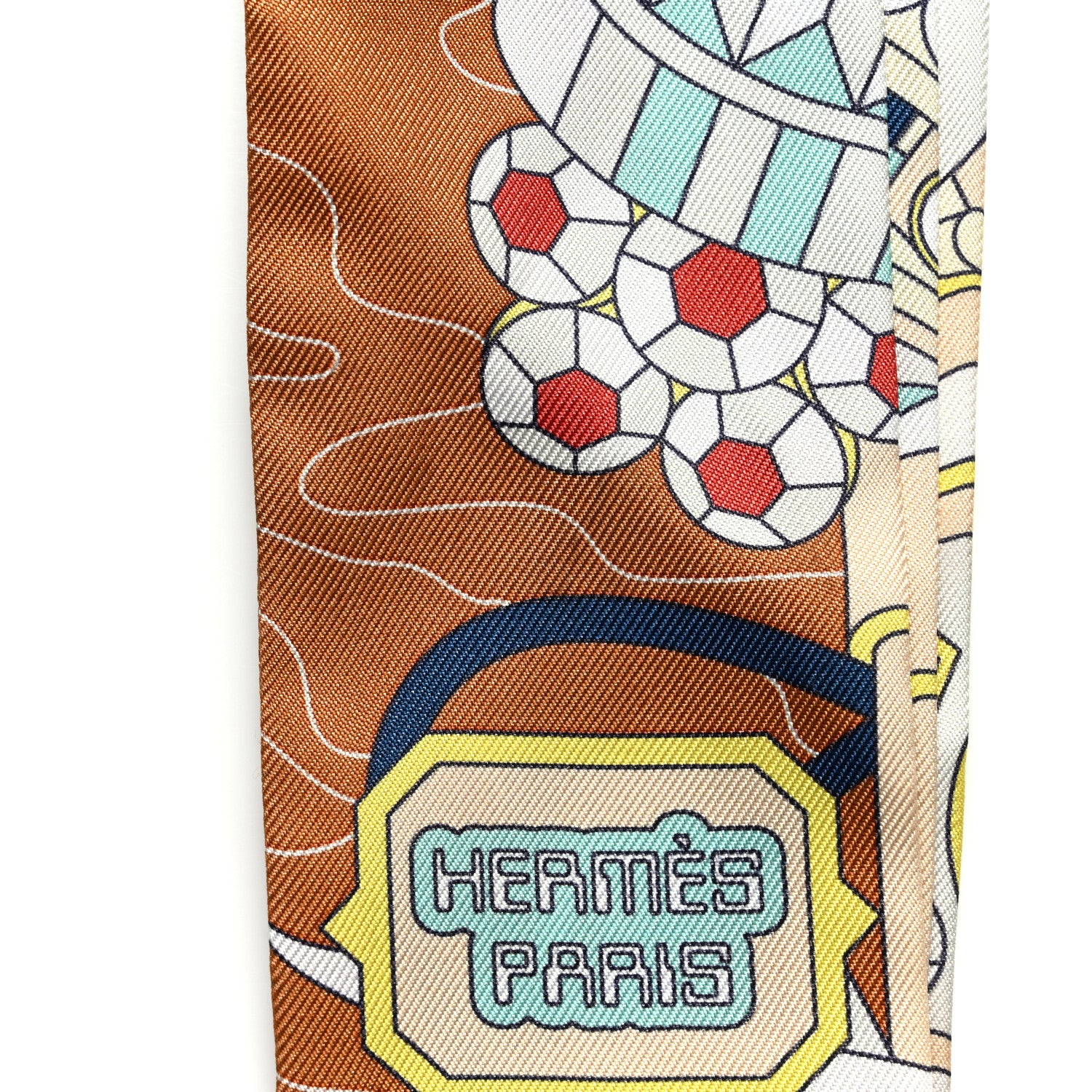 Hermes Silk Odyssey Twilly Noisette Aqua Multicolor 12 of 14