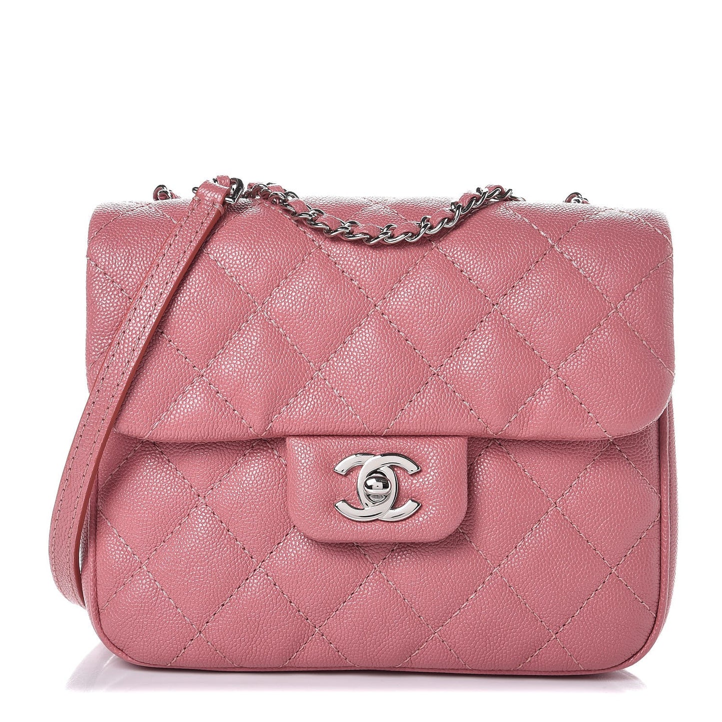 Caviar Quilted Small Urban Companion Flap Pink