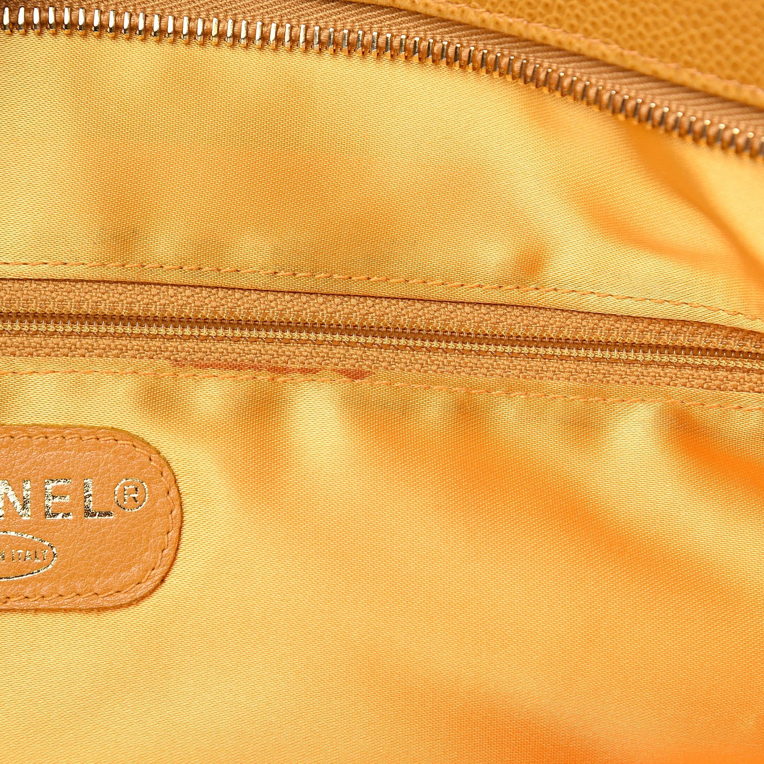Chanel Caviar CC Tote Yellow 12 of 13