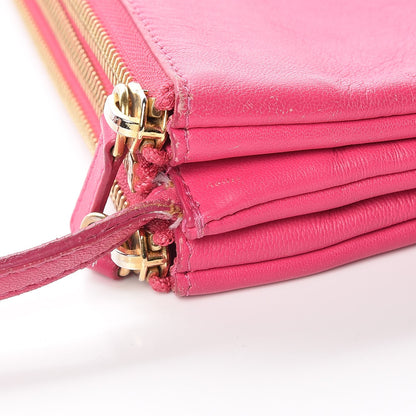 Celine Lambskin Small Trio Crossbody Bag Fluo Fuchsia 13 of 20