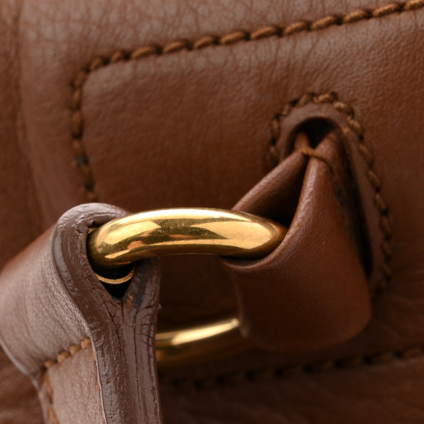 Calfskin Canvas Medium Muse Two Brown