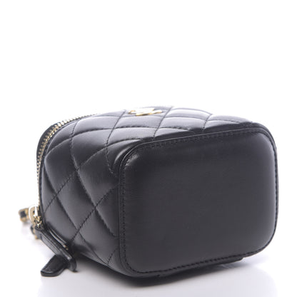 Chanel Lambskin Quilted Mini Pearl Crush Vanity Case With Chain Black 5 of 12