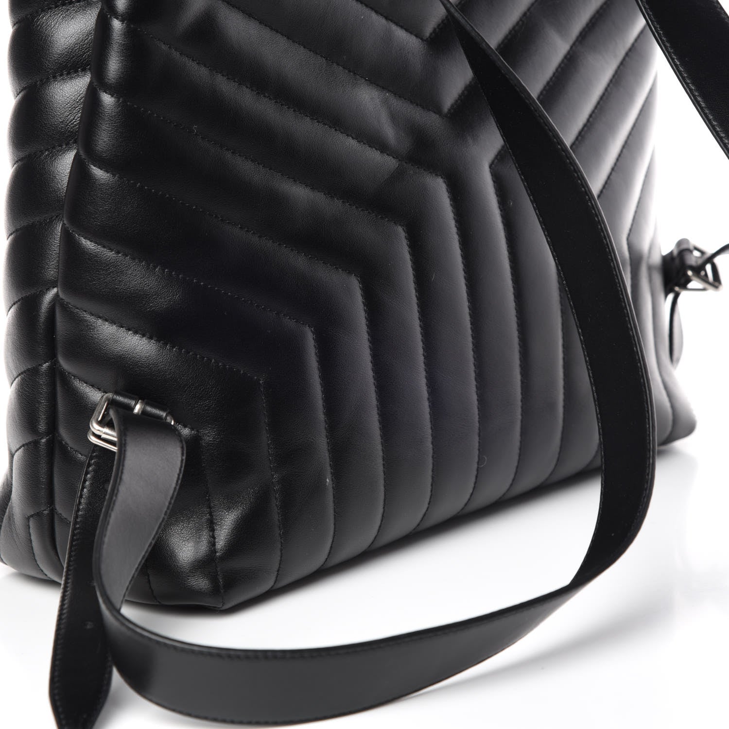 Saint Laurent Calfskin Y Quilted Monogram Medium Loulou Backpack Black 8 of 10