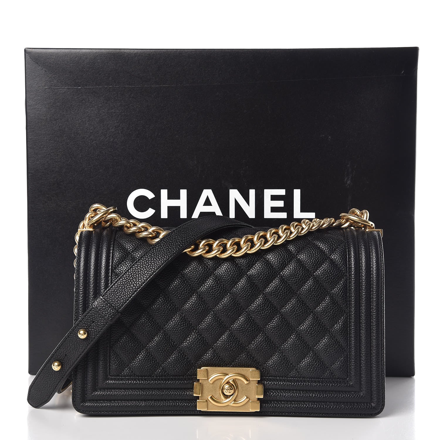 Chanel Caviar Quilted Medium Boy Flap Black 10 of 10