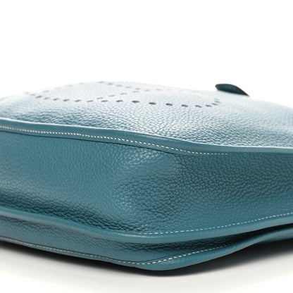 Hermes Taurillon Clemence Evelyne III PM Blue Jean 6 of 9