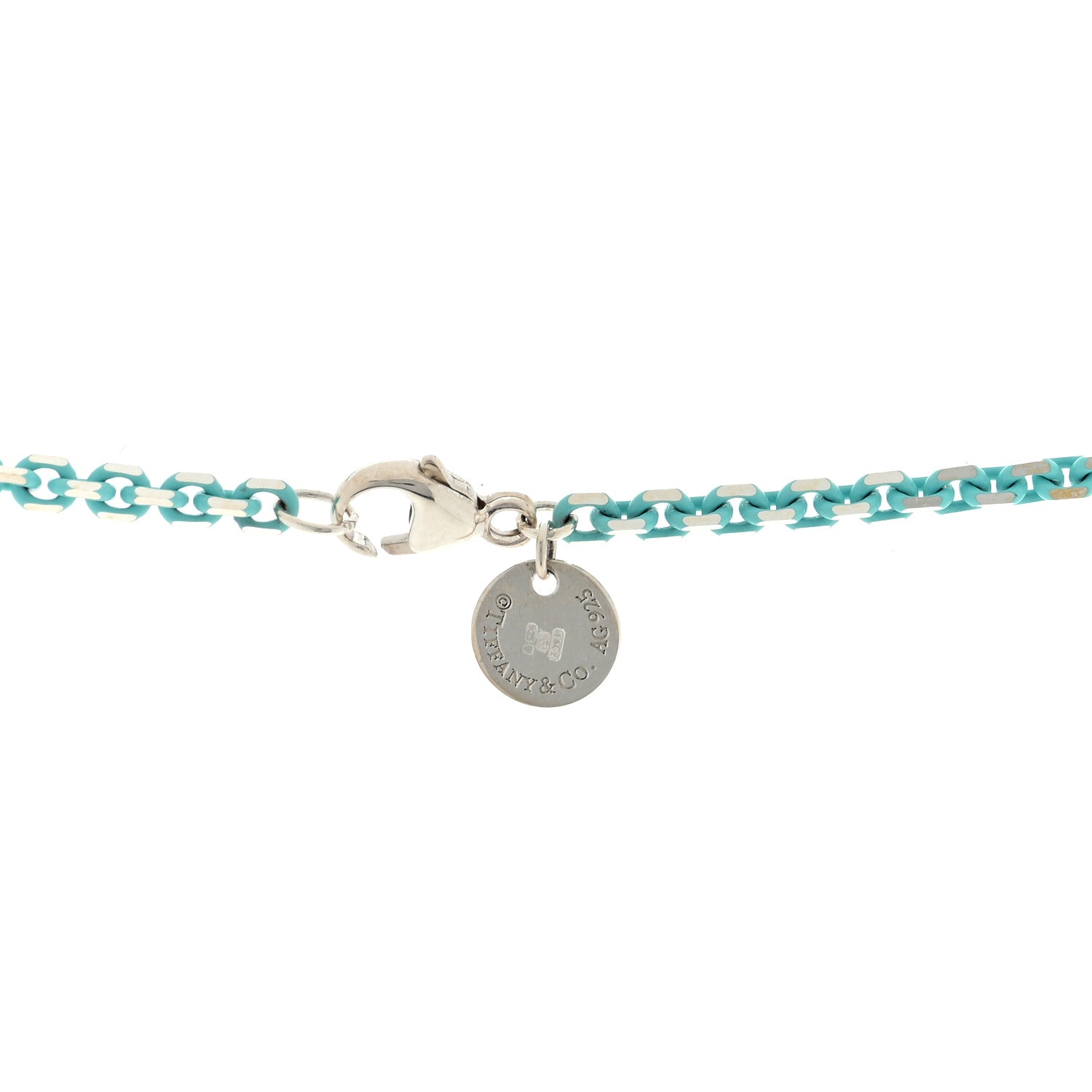 Tiffany Sterling Silver Enamel 2.5mm Chain Necklace Blue 4 of 4