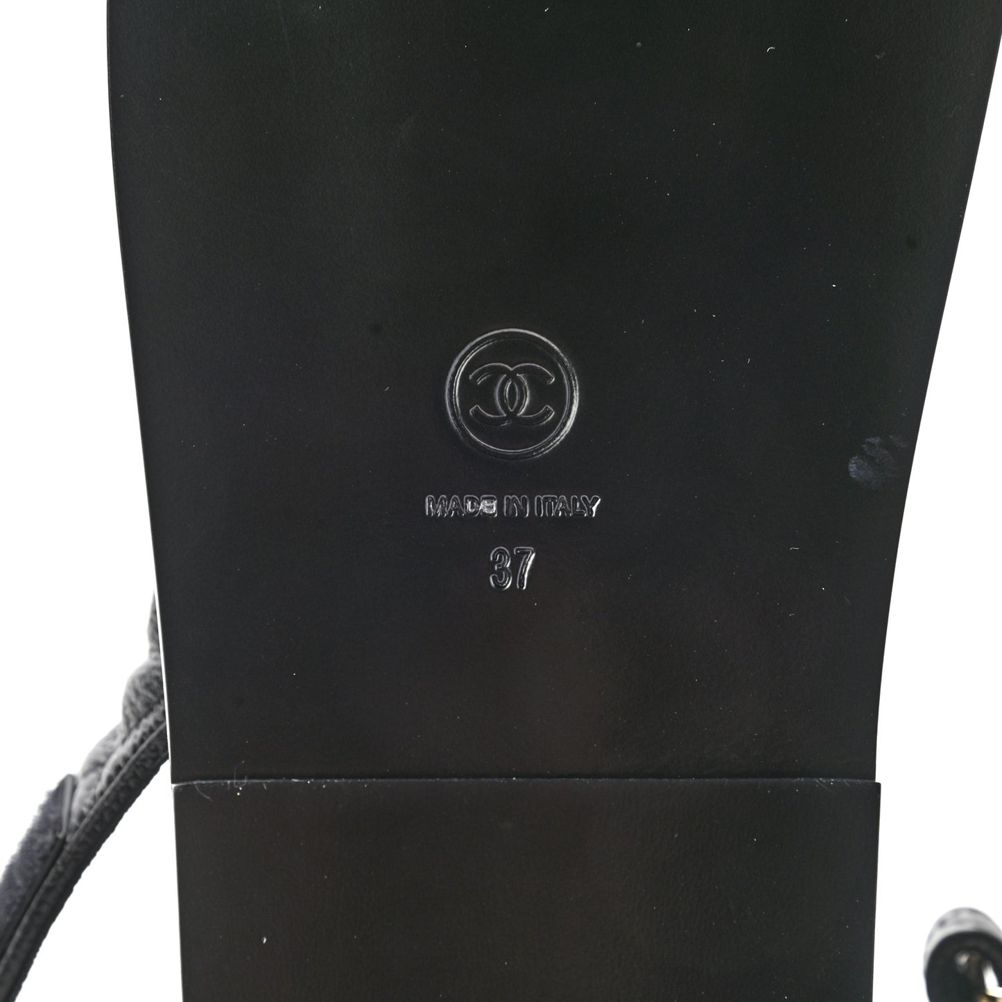 Grained Calfskin Velcro Dad Sandals 37 Black