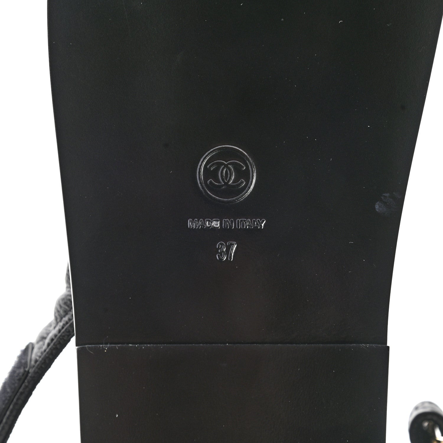 Chanel Grained Calfskin Velcro Dad Sandals 37 Black 6 of 9