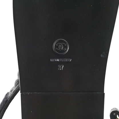 Chanel Grained Calfskin Velcro Dad Sandals 37 Black 6 of 9