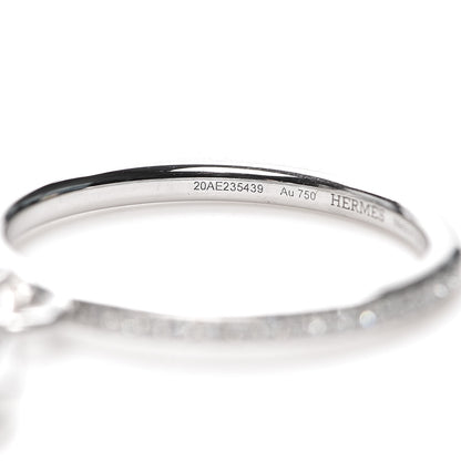 Hermes 18K White Gold Diamond Kelly Clochette Ring 50 5.25 5 of 6