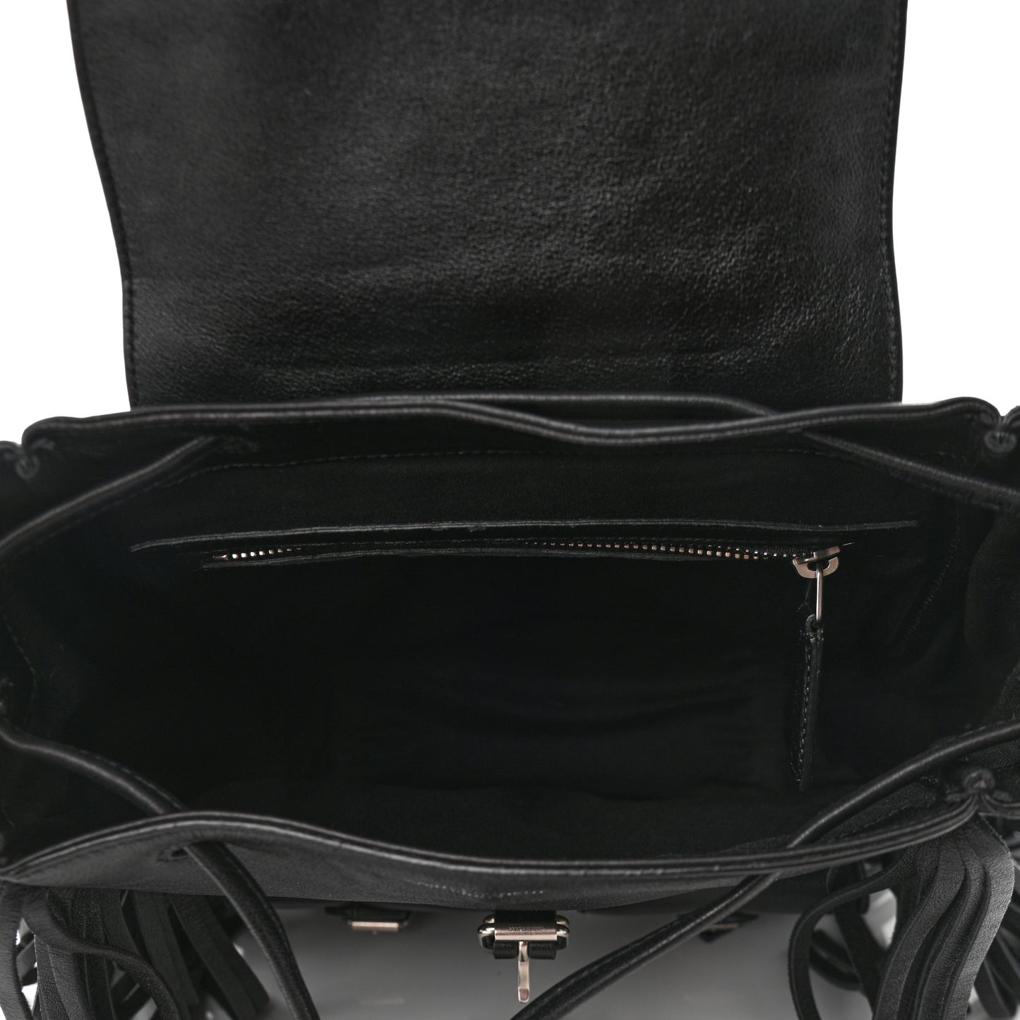 Calfskin Fringe Festival Backpack Black