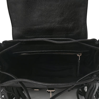 Saint Laurent Calfskin Fringe Festival Backpack Black 5 of 9