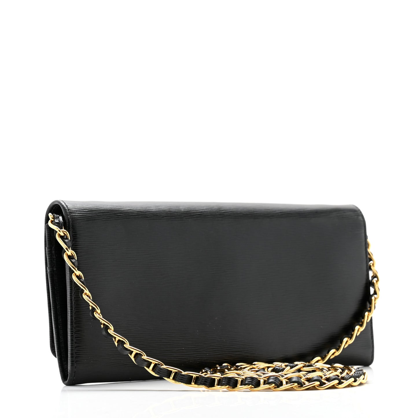 Vitello Move Metal Oro Chain Wallet Black