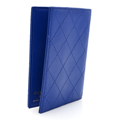 Chanel Calfskin Quilted Travel Wallet Passport Insert Blue 3 of 6