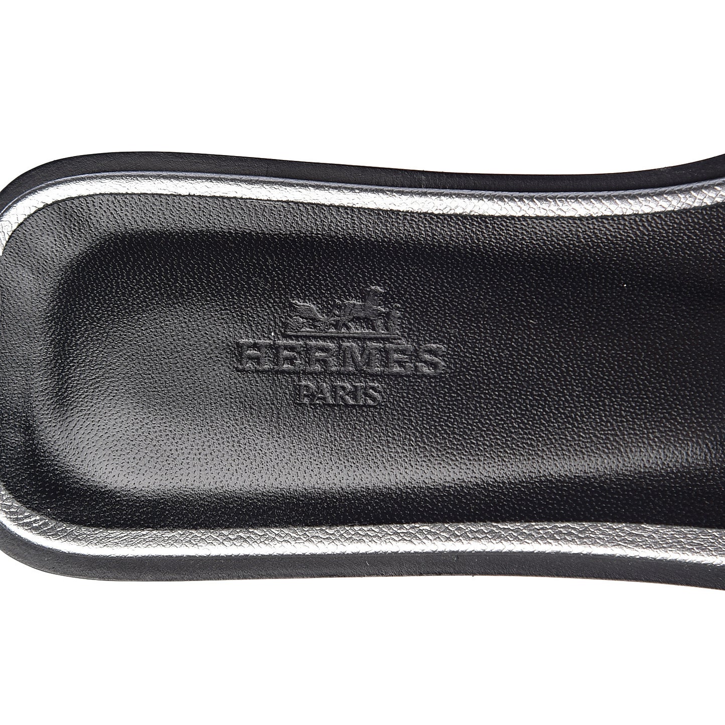 Metallic Epsom Oran Sandals 38 Argent