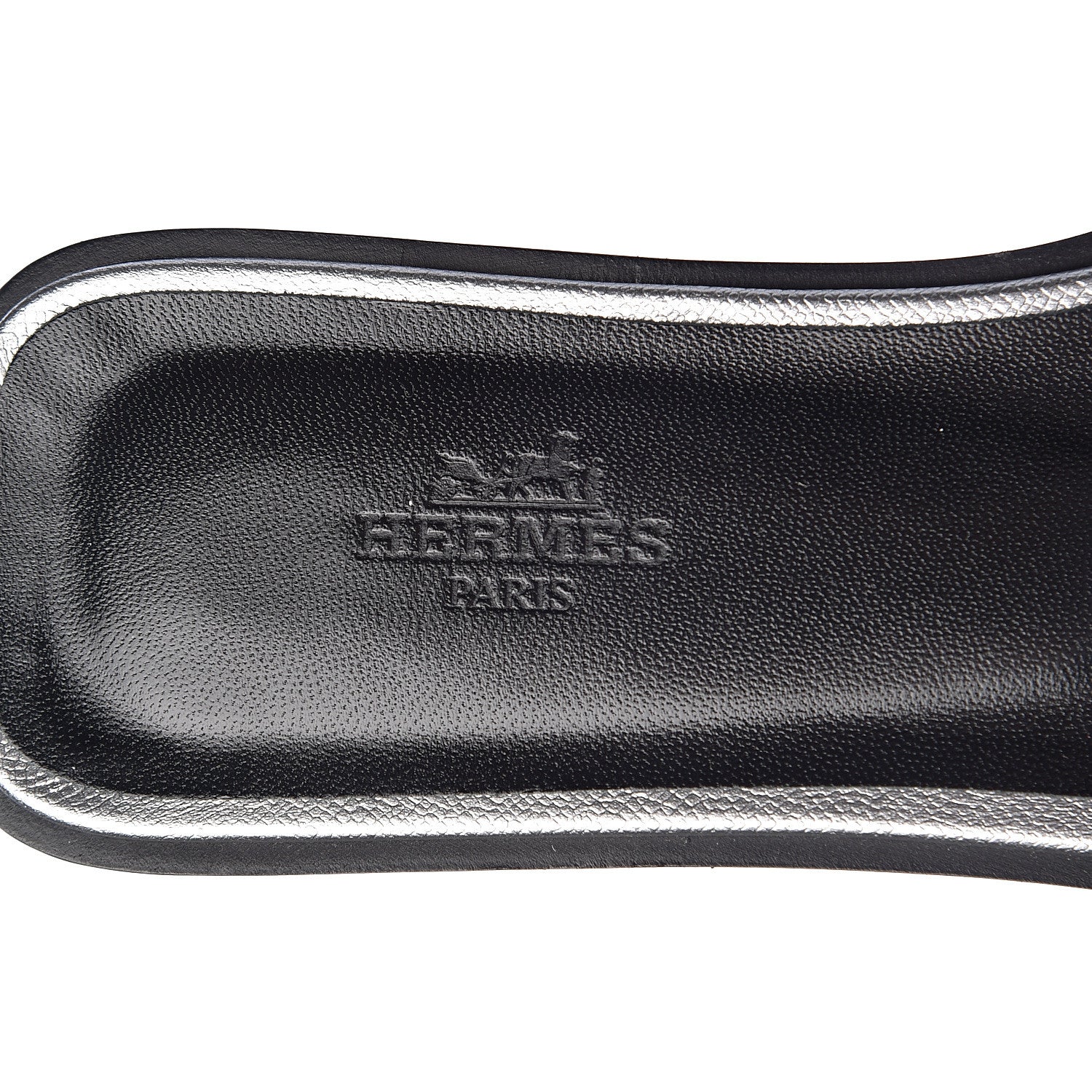 Hermes Metallic Epsom Oran Sandals 38 Argent 6 of 9