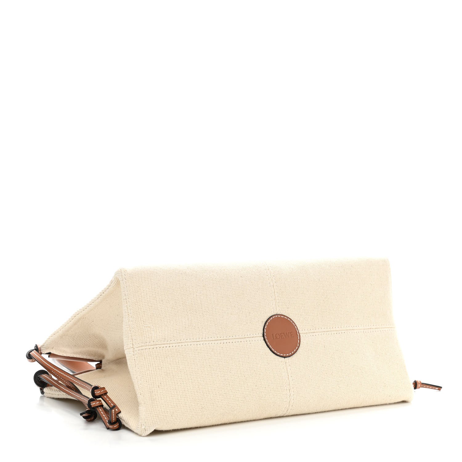 Loewe Canvas Calfskin Cushion Tote Beige 4 of 10