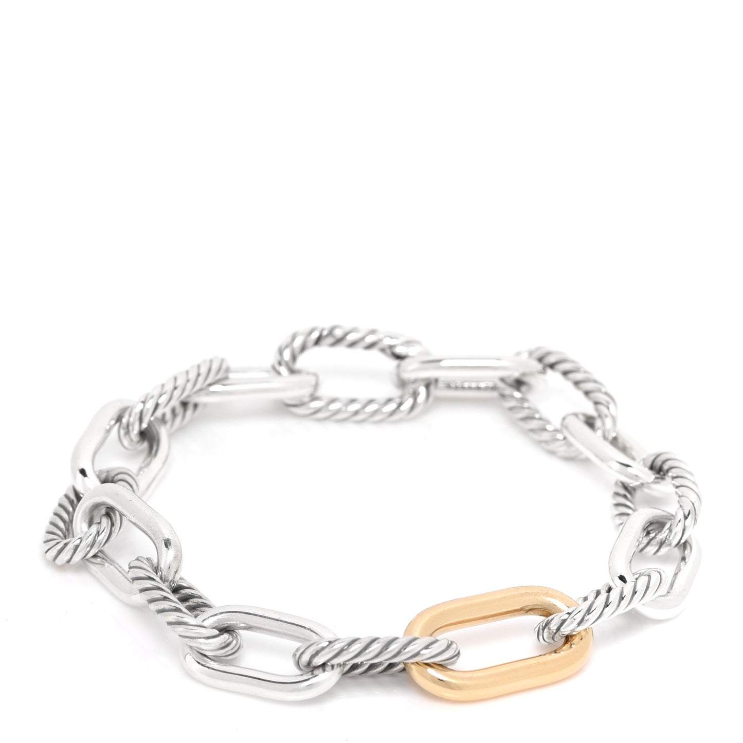Sterling Silver 18K Yellow Gold 11mm Madison Chain Bracelet