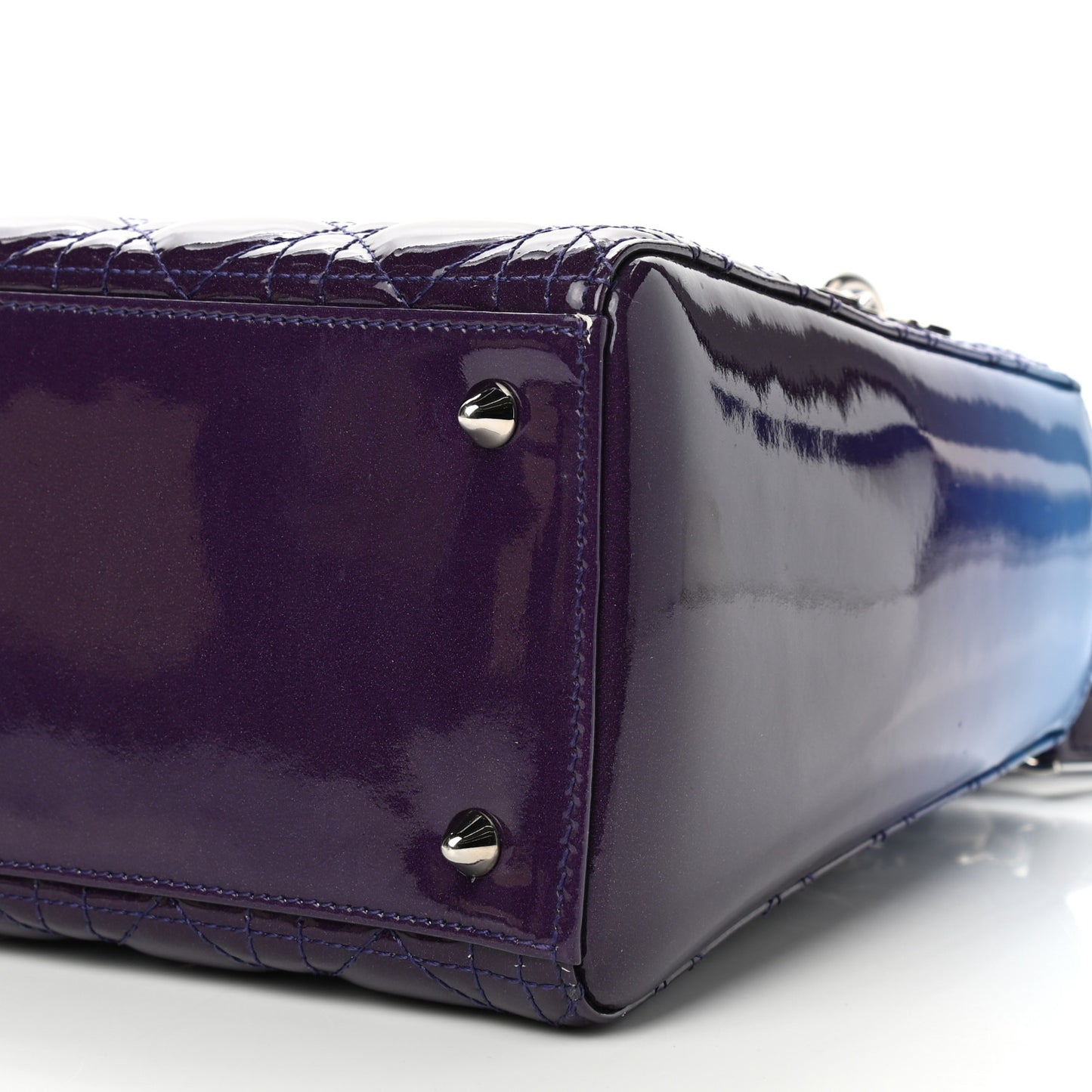 Patent Cannage Gradient Medium Lady Dior Purple Blue
