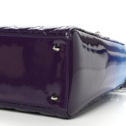 Christian Dior Patent Cannage Gradient Medium Lady Dior Purple Blue 8 of 10