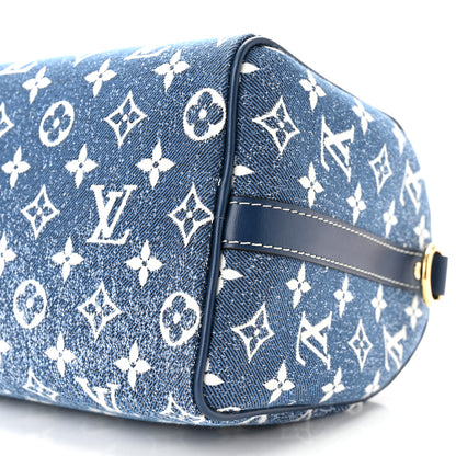 Louis Vuitton Monogram Jacquard Denim Speedy Bandouliere 25 Bleu 9 of 9