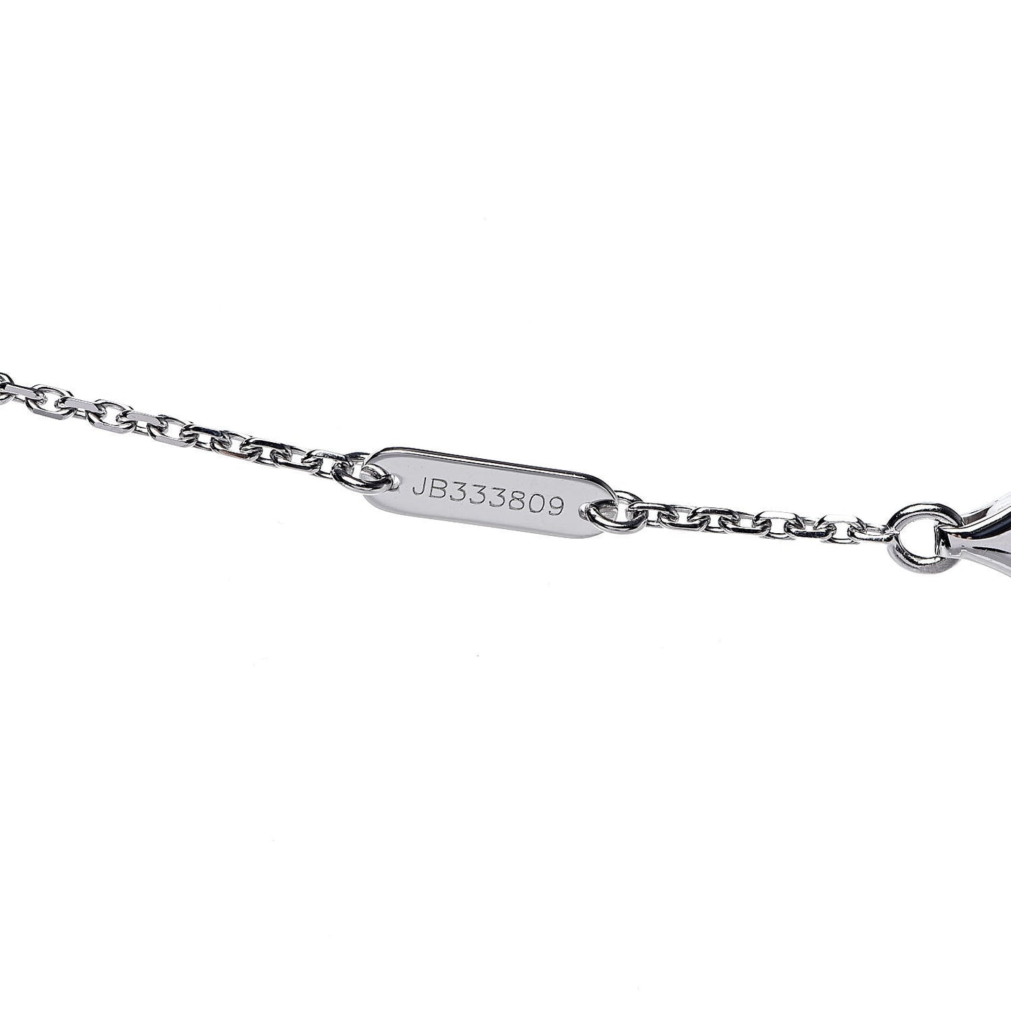 18K White Gold Mother of Pearl Vintage Alhambra Pendant Necklace