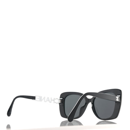 Chanel Acetate Strass Square Sunglasses 5422-B-A Black White 4 of 8