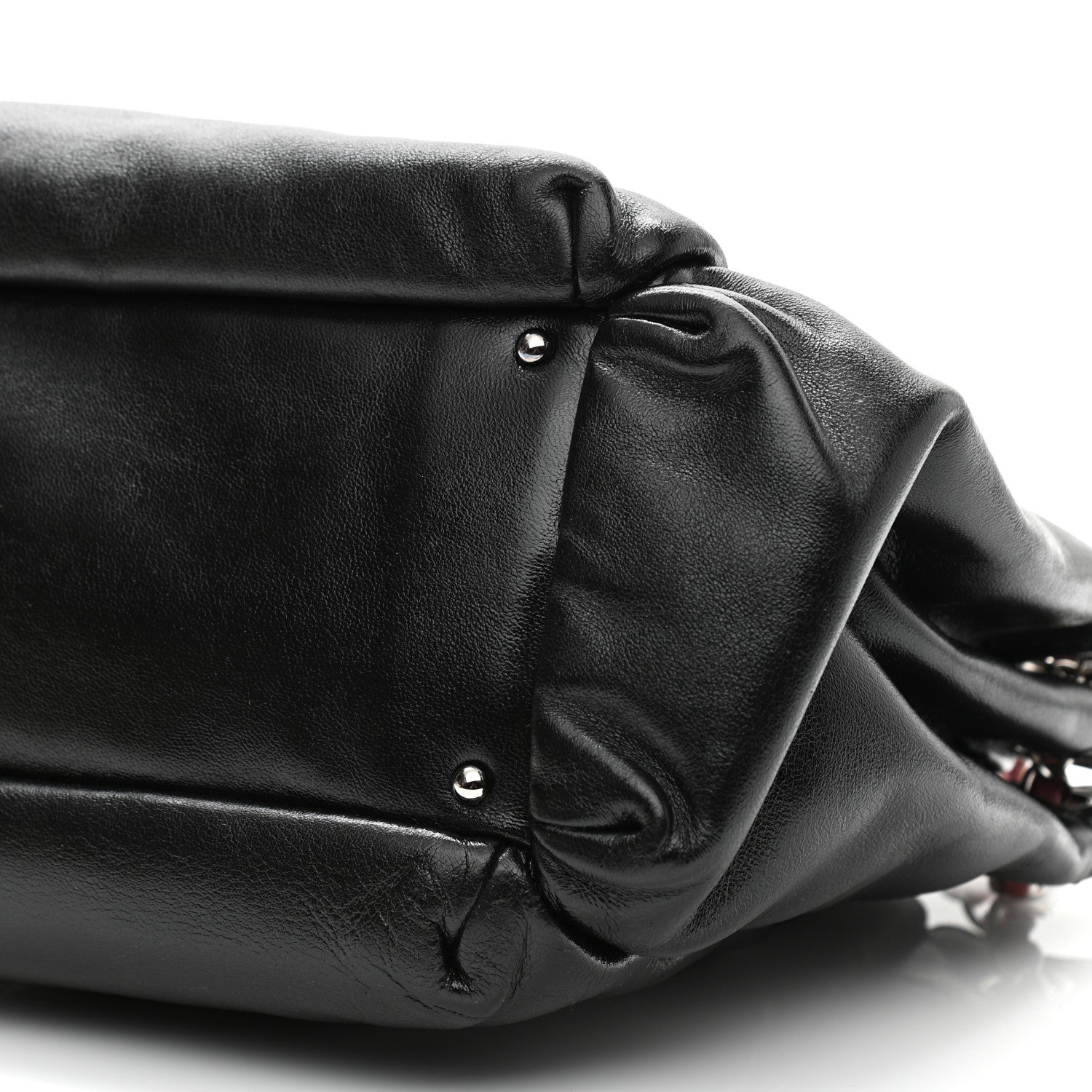 Chanel Lambskin Lax Accordion Hobo Black Pink 12 of 15