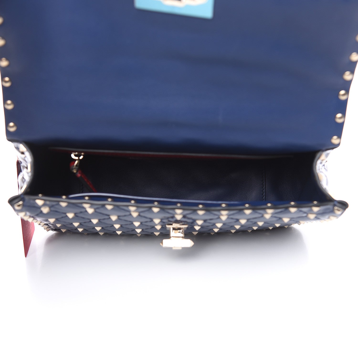 Valentino Garavani Patent Medium Rockstud Spike Shoulder Bag Pure Blue 5 of 10