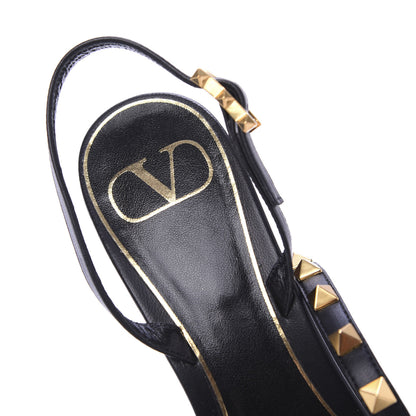 Valentino Garavani Nappa Rockstud Flair Ankle Wrap 80mm Sandals 37 Black 7 of 9