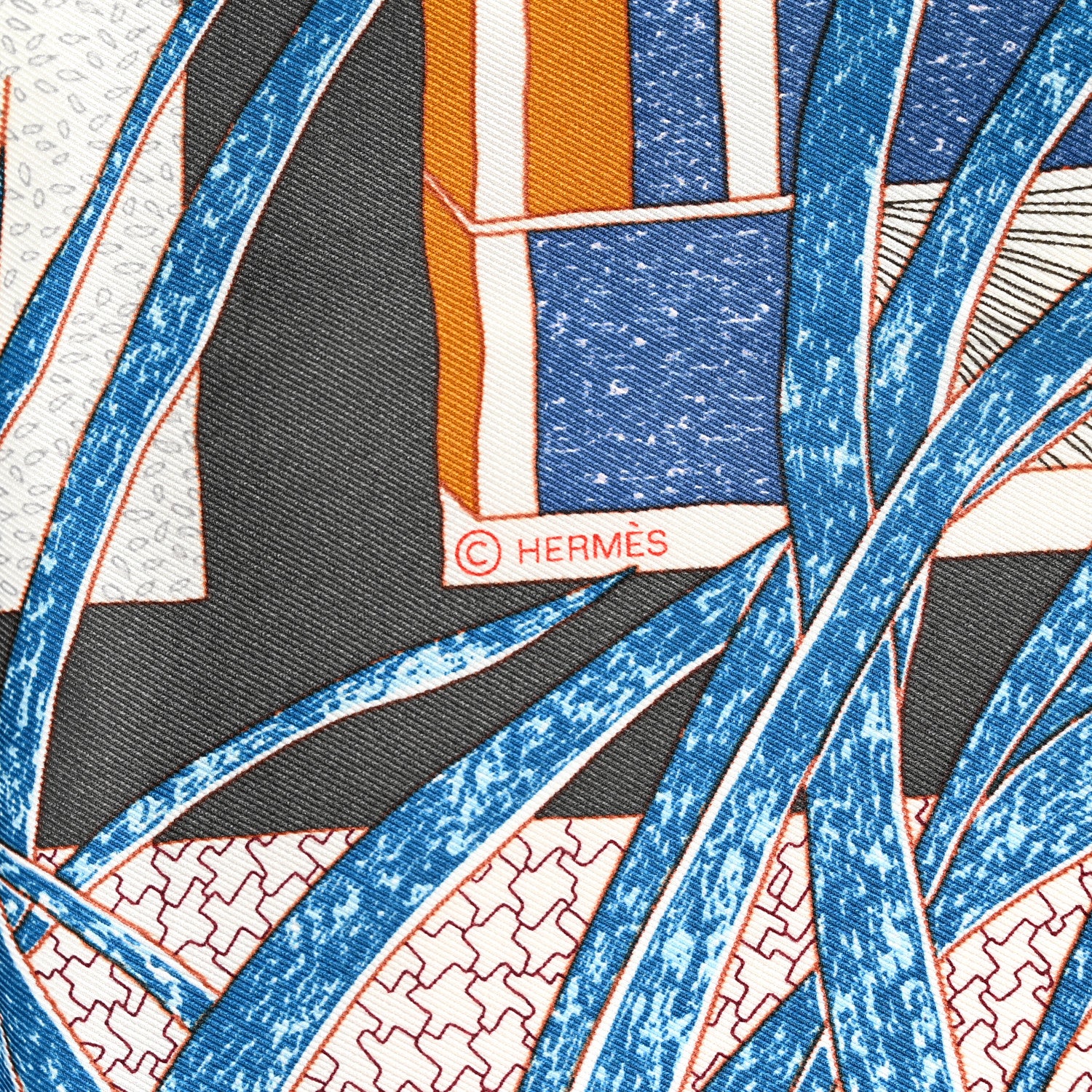 Hermes Silk Rendez-Vous Chez Scarf 70 Bleu Moyen Ardoise 4 of 6
