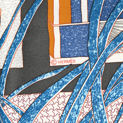 Hermes Silk Rendez-Vous Chez Scarf 70 Bleu Moyen Ardoise 4 of 6