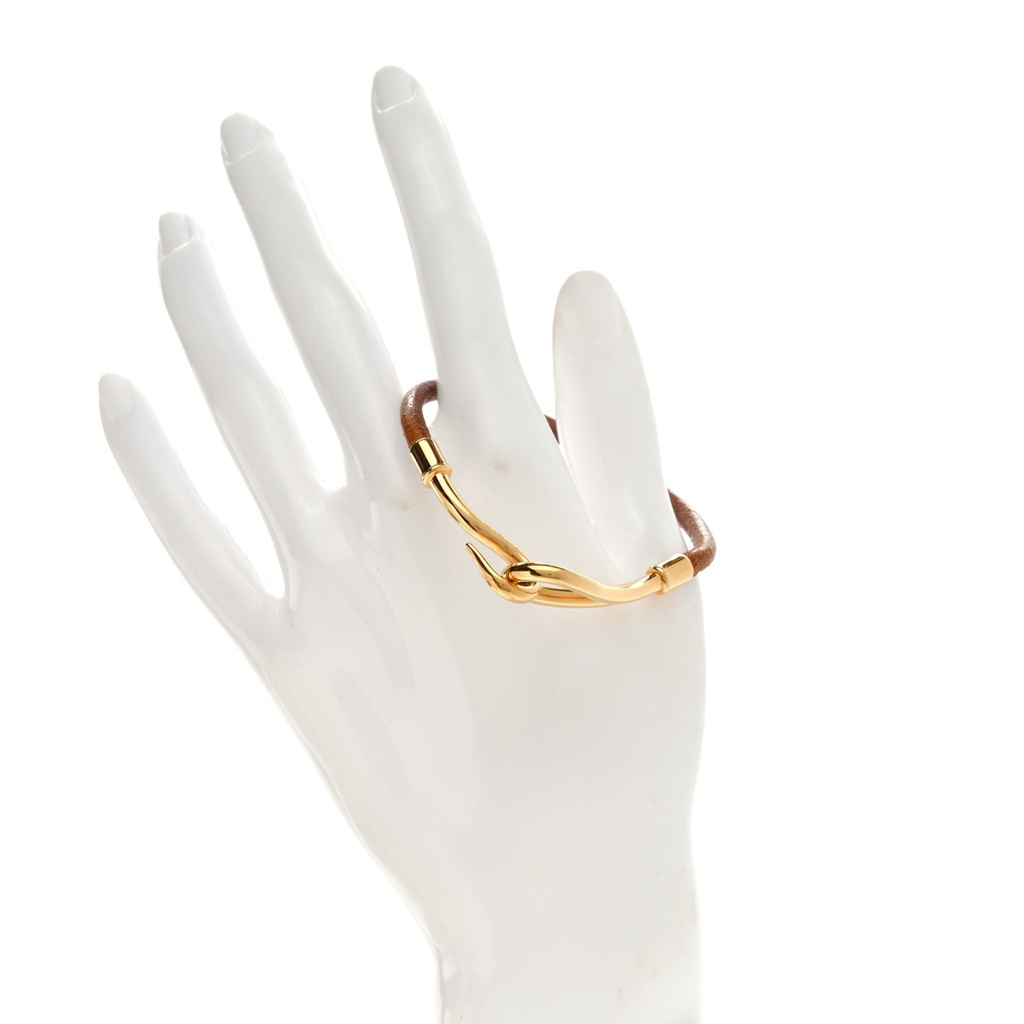 Natural Bridle Jumbo Hook Bracelet Bouton