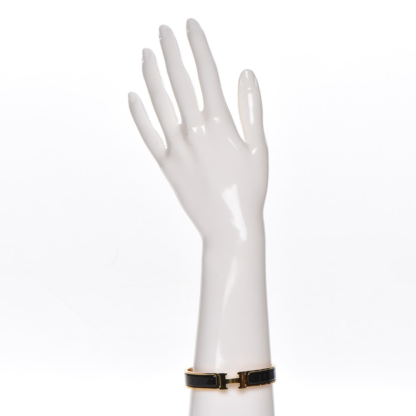 Enamel Narrow Clic Clac H Bracelet GM Black